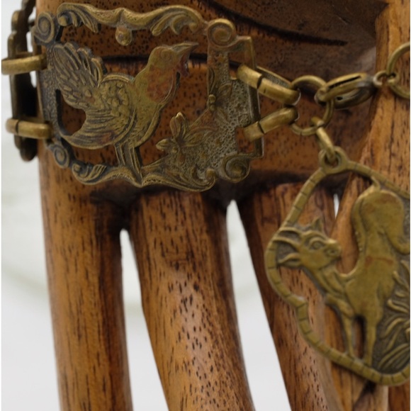 Vintage metal Panel bracelet featuring Bird designs - Picture 6 of 16